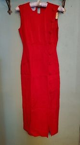 Sultry Hourglass Dress with Asymmetrical Buttons